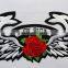 cheap custom fabric embroidery lady ride patches with self-adhesive ( hot cut border )