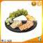 Black round natural slate placemat