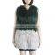 Women sheared rabbit fur and goat fur vest / women real fur vest/Stylish Long KZ150092