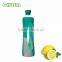 borosilicate glass water bottle with fruit infuser/tea filter and 100% food grade silicone sleeve