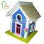 Hanging grey wooden The Little Barn bird house kit