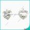 hollow silver metal alloy heart charm pendant