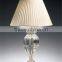OEM ODM Customized crystal table lamp with pinched pleat fabric shade