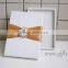 Elegant White Wedding Invitation Card Box With pearl brooch