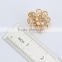 Sparkling triple flower cubic zircon stud earring yellow gold plated jewelry