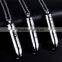 Mens Titanium steel fashinable laser bullet pendant necklace trendy chain necklace jewelry