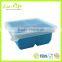 100% Food Grade 4 Squares Freezer Tray With Lid Set Silicone Baby Food Storage Box