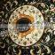 Large Green Marble Round Shape Dinning Table Top, Pietra Dura Marble Table