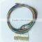 12 fibers colored OM3 LC pigtail with high quality