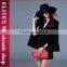 2015 European Design Black Ladies Cloak Overcoat With Waistcoat Two Piece Suit
