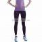 Awesome design gym pants ladies yoga pants with contrast color waistband