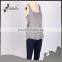 Singlet with contrast sports bra melange polyester spandex for women