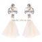 Bohemian jewelry rhinestone gems with long colorful tassel charms earrings for women