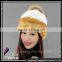 CX-C-235N New Design Knitted Animal Mink Fur Pom Pom Beanie Hats Wholesale