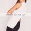 Plain White High Collar Sleeveless Knitwear With Split Back Women Wrap Back Tunic Top White