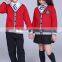 2017 V neck contrasted color buttoned 2-16 Y shool uniform cardigan