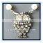 Factory Price Cute White Big Eyes Owl Pendant Neckalce With White Pearl Chain