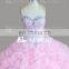 Hot Sale Full Length Sleeveless Puffy Organza Ball Gown Vestidos De Quinceanera