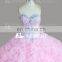 Hot Sale Full Length Sleeveless Puffy Organza Ball Gown Vestidos De Quinceanera