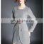 High quality ladies polyester dress, long sleeve big pocket dress,tweed dress fashion