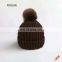 OEM Wholesale Winter Cheap Wool Knit Kid Hats PomPom Beanie For Children Kids