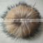 high quality big colored raccoon fur ball for beanie hats and bag charm