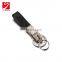 Customized car leather keychain with metal logo for promotion