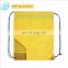 210D Personalized Lemon Yellow Polyester Drawstring Sports Gym Backpack For Teens/Kids