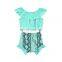 Wholesale baby suit sleeveless plain hot pink Top and floral printing shorts bummies Soft Baby Girl summer suit