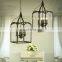 LED Industrial Pendant Lamps Halogen Retro Iron Black Bar Pendant Lamps