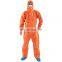 Orange Coverall Personal Protective Equip Disposable SMS Coverall For Dust, Oil And Gas
