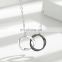 Minimalist S925 Sterling Silver Double Linked Rings Choker Necklace For lover Two Interlocking Infinity Circle Pendant Necklace