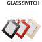 Universal 5 pin Wall Socket Gold/Red/Blcak Tempered Glass Panel 86*86mm Socketes and Switches Electrical 16A