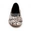women's fancy elegant ballerina flat leather snake print design sandals shoes lady soft comfortable shoe