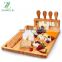 Professional Factory Oval Bamboo Cheese Board with 4 knives