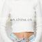 New Style Ladies Round Neck Long Sleeve Crop Top T Shirt Tops Women