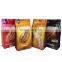 Metallic flat bottom plastic coffee pouches 500g tie tin coffee packaging bag with valve and zipper