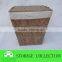 "V" Pattern Natural Laundry Seagrass Woven Basket with Lid and Liner
