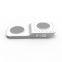 Dual mobile phone wireless charger 10W Desktop Fast charging with Alarm Clock  Bluetooth speaker