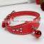 Teddy necklace watch-collar Pet dog cat collar PU material with a Bell collar