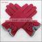 ladies cheap woolen winter thin dresses hand gloves with bowknot