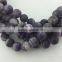 2.0mm Large Hole Hot Selling Round Matte Teeth Amethyst Gemstone Loose Beads Approximate 15.5 Inch