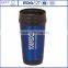 2015 insulated plastic travel mug with stainless steel outer