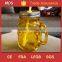 500ml vintage yellow glass mason jar with silver lid