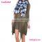 Fringe tassels chiffon long seeve elbise dress