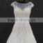 Best selling! Latest A-line high quality beaded lace appliques wedding dress with ribbon bow