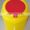 Round medical sharp bin with lid