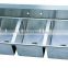 Freestanding Commercial Stainless Steel 3 Three Compartment Sink with Two Drainboard                        
                                                Quality Choice
