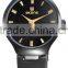 2015 new style model 7380 simple black face stainless steel sport watch