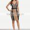 Dresses latest women girl design fashion photos Colorblock Spaghetti Strap Racer-back Split Sheath Bandage Dress